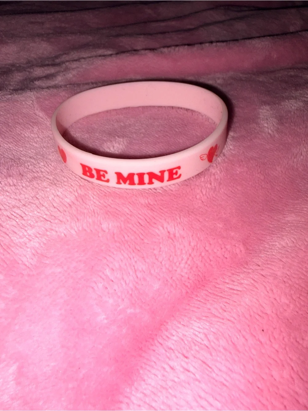 Set of 2 Silicone Message Wristbands - White & Orange/Pink